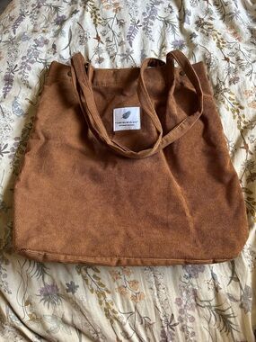 Corduroy Tote Bag in Rust Brown - Casual Everyday Carry